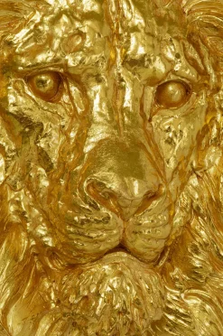 Dekoracje Ścienne*KARE Design Dekoracja ścienna Lion Head 90x100 Cm Złota
