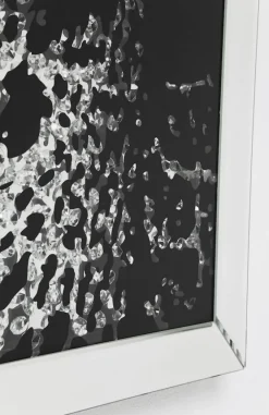 Obrazy*KARE Design Dekoracja ścienna Mirror Leopard 80x80 Cm Srebrno-czarna