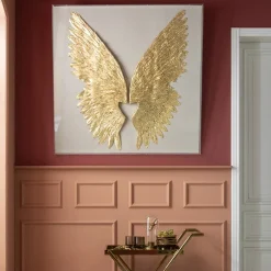 Dekoracje Ścienne*KARE Design Dekoracja ścienna Wings 120x120 Cm Złota