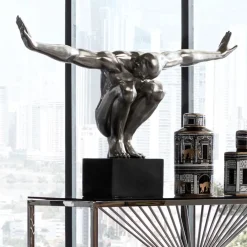 Dekoracje Stojące*KARE Design Dekoracja Stojąca Athlete XL 100x64 Cm Srebrna