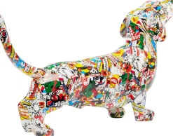 Dekoracje Stojące*KARE Design Dekoracja Stojąca Comic Dog Bodo 80x49 Cm Kolorowa