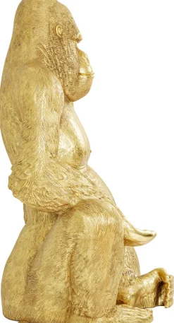 Dekoracje Stojące*KARE Design Dekoracja Stojąca Gorilla XL 130x180 Cm Złota