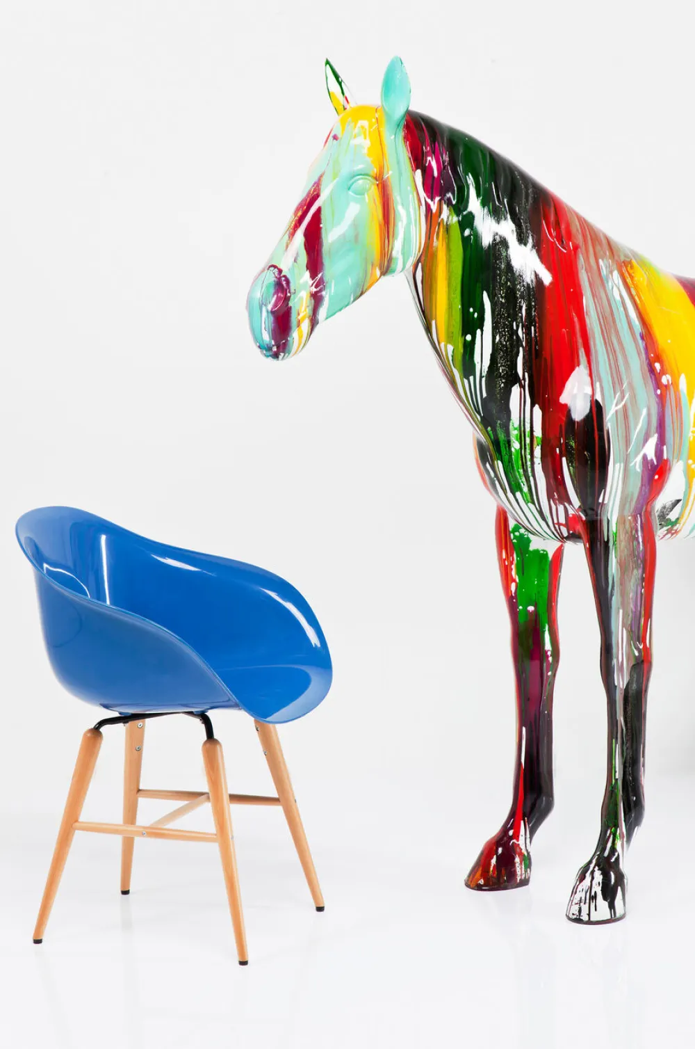 Dekoracje Stojące*KARE Design Dekoracja Stojąca Horse 216x164 Cm Kolorowa