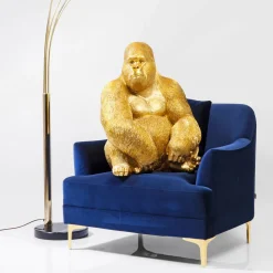 Dekoracje Stojące*KARE Design Dekoracja Stojąca Monkey Gorilla Side XL 60x76 Cm Złota