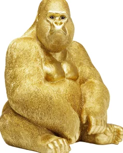 Dekoracje Stojące*KARE Design Dekoracja Stojąca Monkey Gorilla Side XL 60x76 Cm Złota