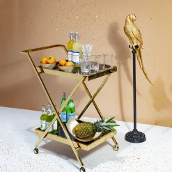 Dekoracje Stojące*KARE Design Dekoracja Stojąca Parrot 23x120 Cm Złota