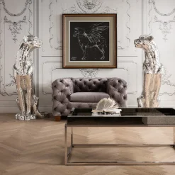 Dekoracje Stojące*KARE Design Dekoracja Stojąca Welcome Panther 57x150 Cm Srebrna Prawa