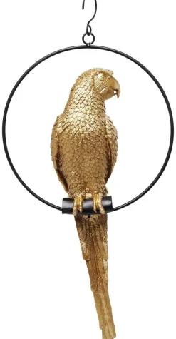 Dekoracje Wiszące*KARE Design Dekoracja Wisząca Swinging Parrot 27x57 Cm Złota