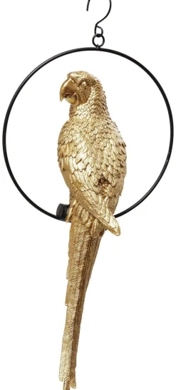 Dekoracje Wiszące*KARE Design Dekoracja Wisząca Swinging Parrot 27x57 Cm Złota
