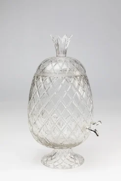 Dzbanki*KARE Design Dyspenser Do Napojów Szklany Transparentny Ananas Ø26x50 Cm