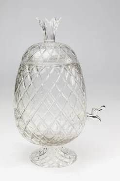 Dzbanki*KARE Design Dyspenser Do Napojów Szklany Transparentny Ananas Ø26x50 Cm