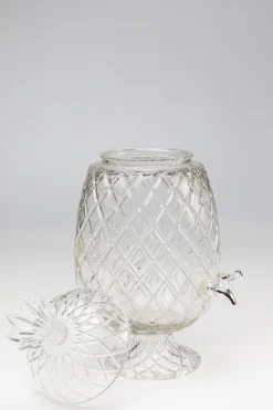 Dzbanki*KARE Design Dyspenser Do Napojów Szklany Transparentny Ananas Ø26x50 Cm