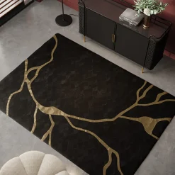 Dywany*KARE Design Dywan Do Salonu Prostokątny Skórzany W Kolorze Czarnym 170x240 Cm