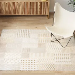 Dywany*KARE Design Dywan Do Salonu W Kolorze Kremowym Skóra Naturalna 170x240 Cm