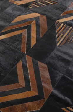 Dywany*KARE Design Dywan Puzzle 240x170 Cm Czarno-brązowy - Skóra Naturalna