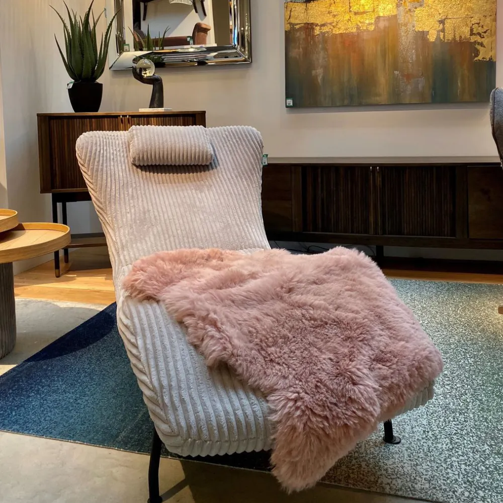 Dywany*KARE Design Dywan - Skóra Owcza Heidi 85x65 Cm Różowa