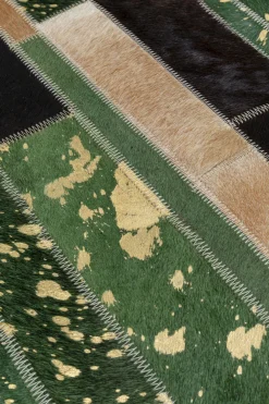 Dywany*KARE Design Dywan Skórzany Do Salonu Zielony Prostokątny 120x180 Cm