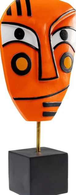 Figurki Dekoracyjne*KARE Design Figurka Dekoracyjna Abstract Face 23x50 Cm Pomarańczowa