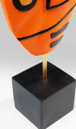 Figurki Dekoracyjne*KARE Design Figurka Dekoracyjna Abstract Face 23x50 Cm Pomarańczowa