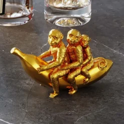 Figurki Dekoracyjne*KARE Design Figurka Dekoracyjna Banana Ride 20x12 Cm Złota