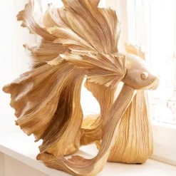 Figurki Dekoracyjne*KARE Design Figurka Dekoracyjna Betta Fish 63x57 Cm Złota