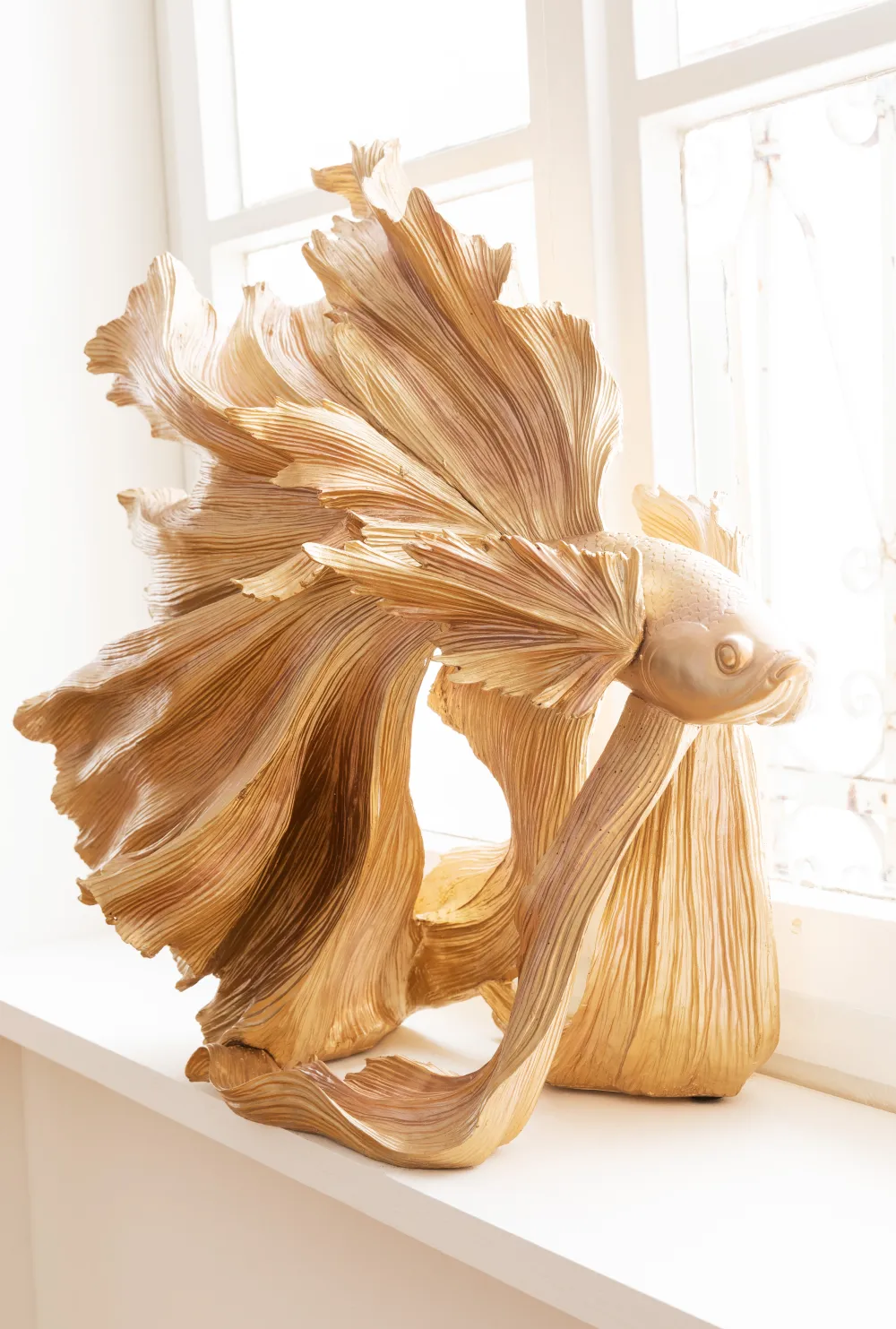 Figurki Dekoracyjne*KARE Design Figurka Dekoracyjna Betta Fish 63x57 Cm Złota