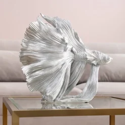 Figurki Dekoracyjne*KARE Design Figurka Dekoracyjna Betta 34x37 Cm Srebrna