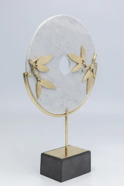 Figurki Dekoracyjne*KARE Design Figurka Dekoracyjna Biało-złota 33x51 Cm Liście Bambusa