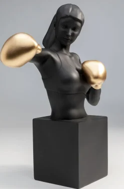 Figurki Dekoracyjne*KARE Design Figurka Dekoracyjna Bokser Złoto-czarna 25x40 Cm