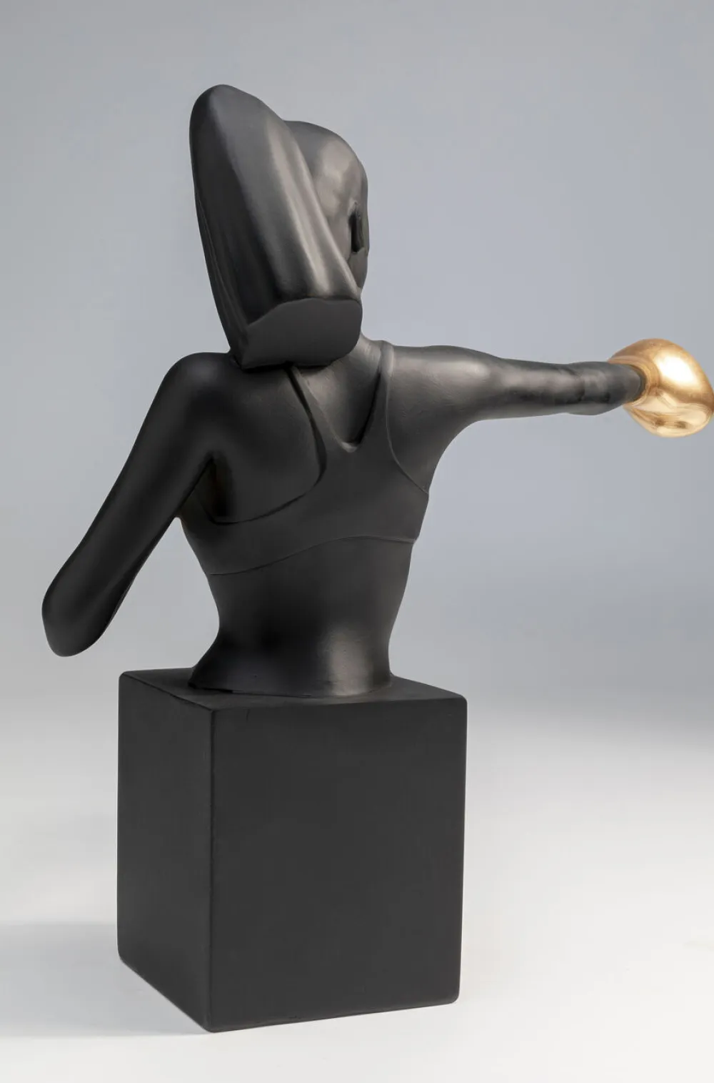 Figurki Dekoracyjne*KARE Design Figurka Dekoracyjna Bokser Złoto-czarna 25x40 Cm