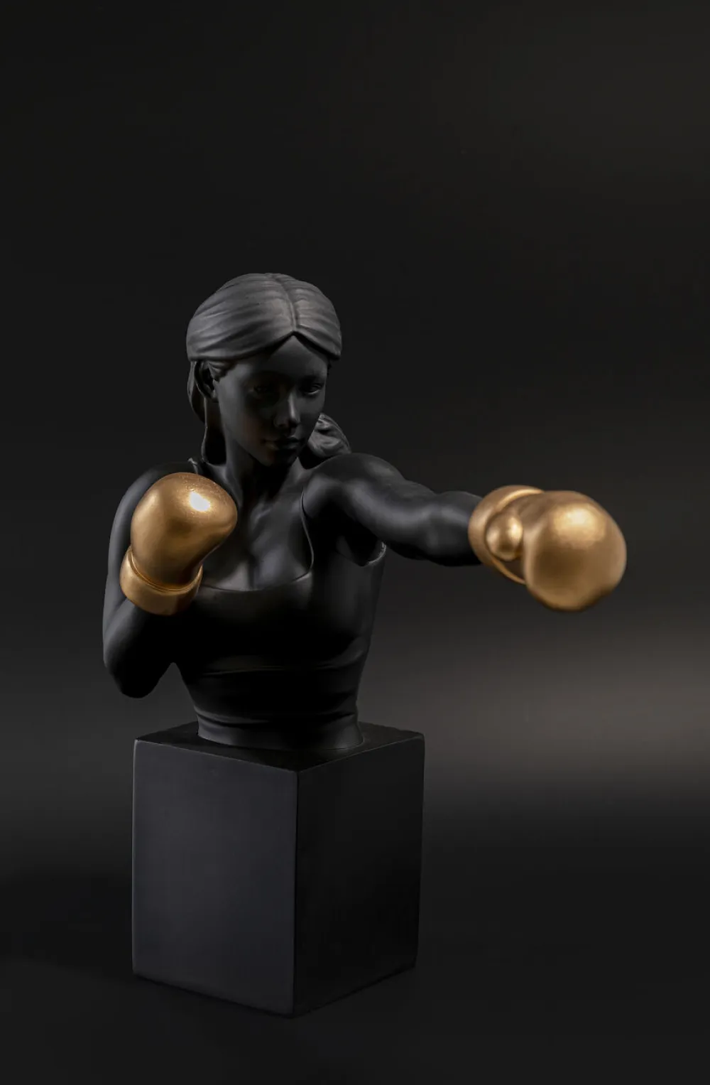 Figurki Dekoracyjne*KARE Design Figurka Dekoracyjna Bokser Złoto-czarna 25x40 Cm