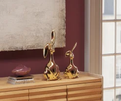 Figurki Dekoracyjne*KARE Design Figurka Dekoracyjna Bunny 17x37 Cm Złota