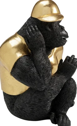 Figurki Dekoracyjne*KARE Design Figurka Dekoracyjna Czarno-złota Goryl 19x26 Cm