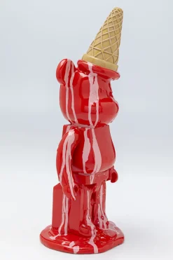 Figurki Dekoracyjne*KARE Design Figurka Dekoracyjna Czerwona Miś I Lód 16x40 Cm
