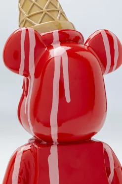 Figurki Dekoracyjne*KARE Design Figurka Dekoracyjna Czerwona Miś I Lód 16x40 Cm