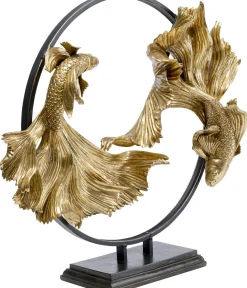 Figurki Dekoracyjne*KARE Design Figurka Dekoracyjna Dancing Betta Fishes 58x65 Cm Złota