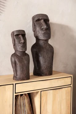 Figurki Dekoracyjne*KARE Design Figurka Dekoracyjna Easter Island 80 Cm Szara