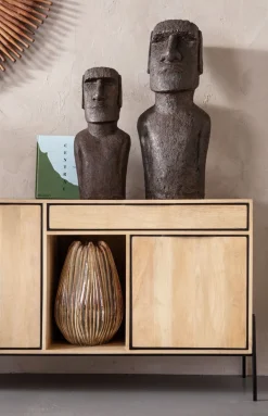 Figurki Dekoracyjne*KARE Design Figurka Dekoracyjna Easter Island 80 Cm Szara