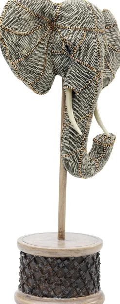 Figurki Dekoracyjne*KARE Design Figurka Dekoracyjna Elephant Head Pearls 28x49 Cm Kolorowa