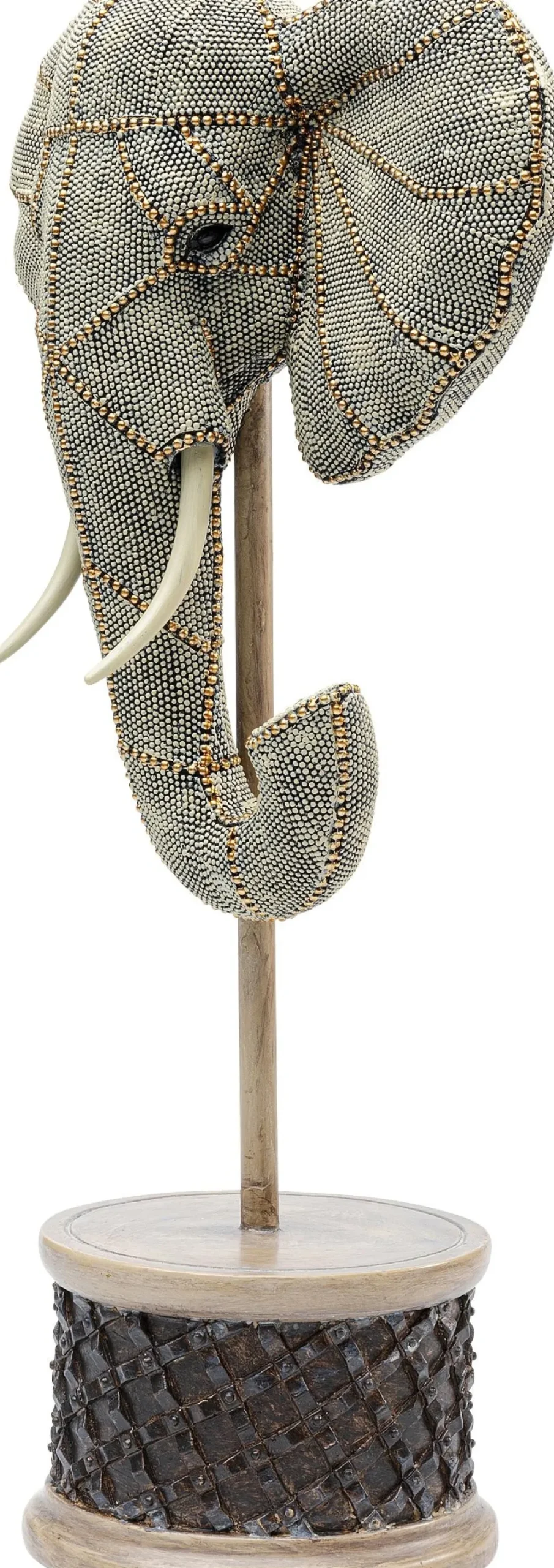 Figurki Dekoracyjne*KARE Design Figurka Dekoracyjna Elephant Head Pearls 28x49 Cm Kolorowa