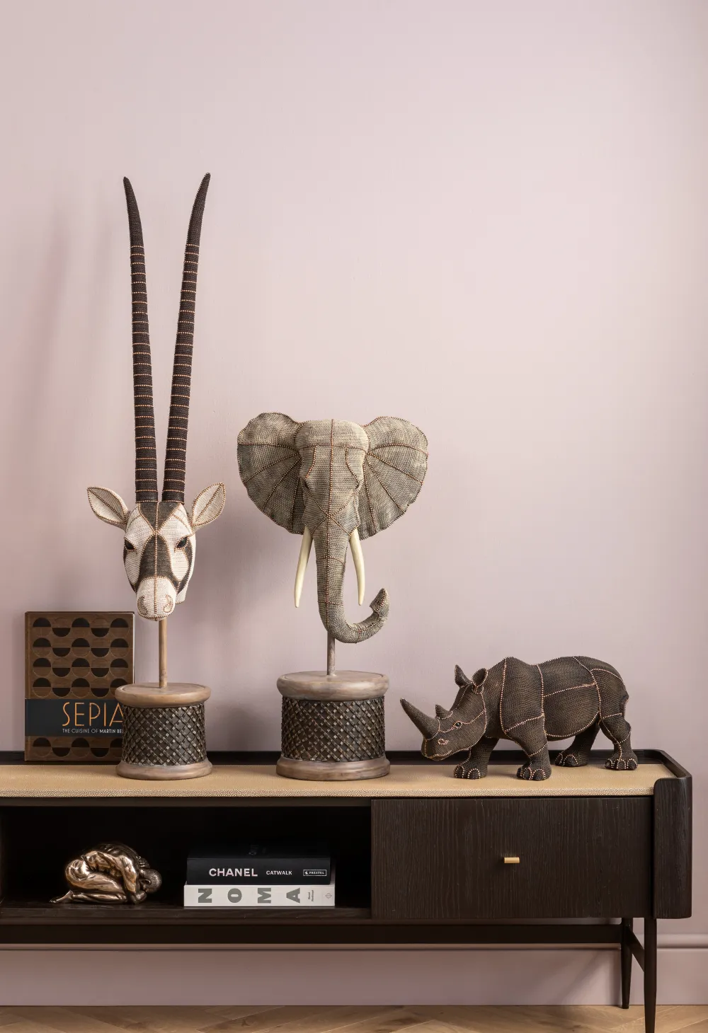 Figurki Dekoracyjne*KARE Design Figurka Dekoracyjna Elephant Head Pearls 28x49 Cm Kolorowa