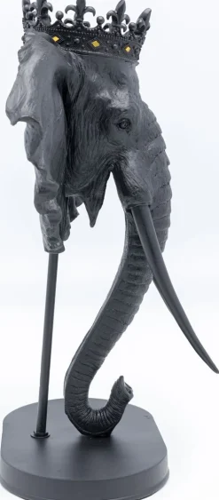 Figurki Dekoracyjne*KARE Design Figurka Dekoracyjna Elephant Royal 49x57 Cm Czarna