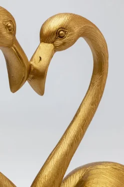 Figurki Dekoracyjne*KARE Design Figurka Dekoracyjna Flamingo Love 30x39 Cm Złota