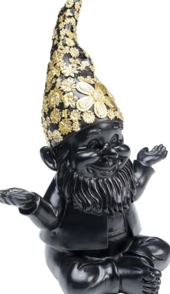 Figurki Dekoracyjne*KARE Design Figurka Dekoracyjna Gnome Meditation 15x19 Cm Czarno-złota