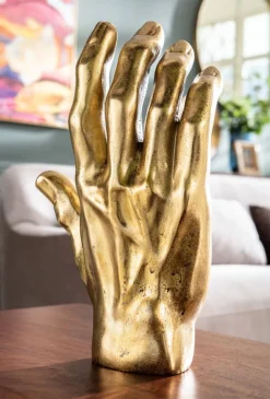 Figurki Dekoracyjne*KARE Design Figurka Dekoracyjna Mano 23x35 Cm Złota