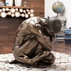 Figurki Dekoracyjne*KARE Design Figurka Dekoracyjna Nude Man Hug 35x54 Cm Brązowa