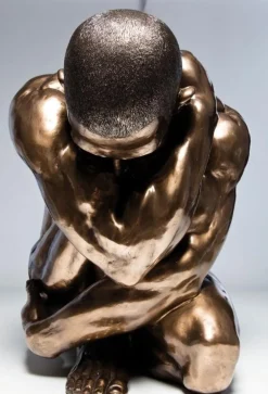Figurki Dekoracyjne*KARE Design Figurka Dekoracyjna Nude Man Hug 35x54 Cm Brązowa