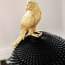Figurki Dekoracyjne*KARE Design Figurka Dekoracyjna Parrot Ø26x40 Cm Czarno-złota