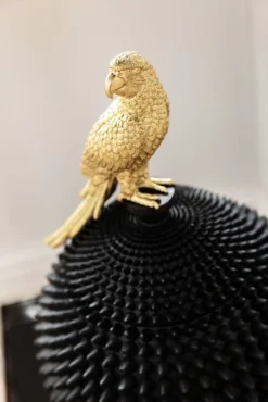 Figurki Dekoracyjne*KARE Design Figurka Dekoracyjna Parrot Ø26x40 Cm Czarno-złota