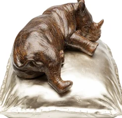 Figurki Dekoracyjne*KARE Design Figurka Dekoracyjna śpiący Nosorożec Brązowo-złota 37x32 Cm